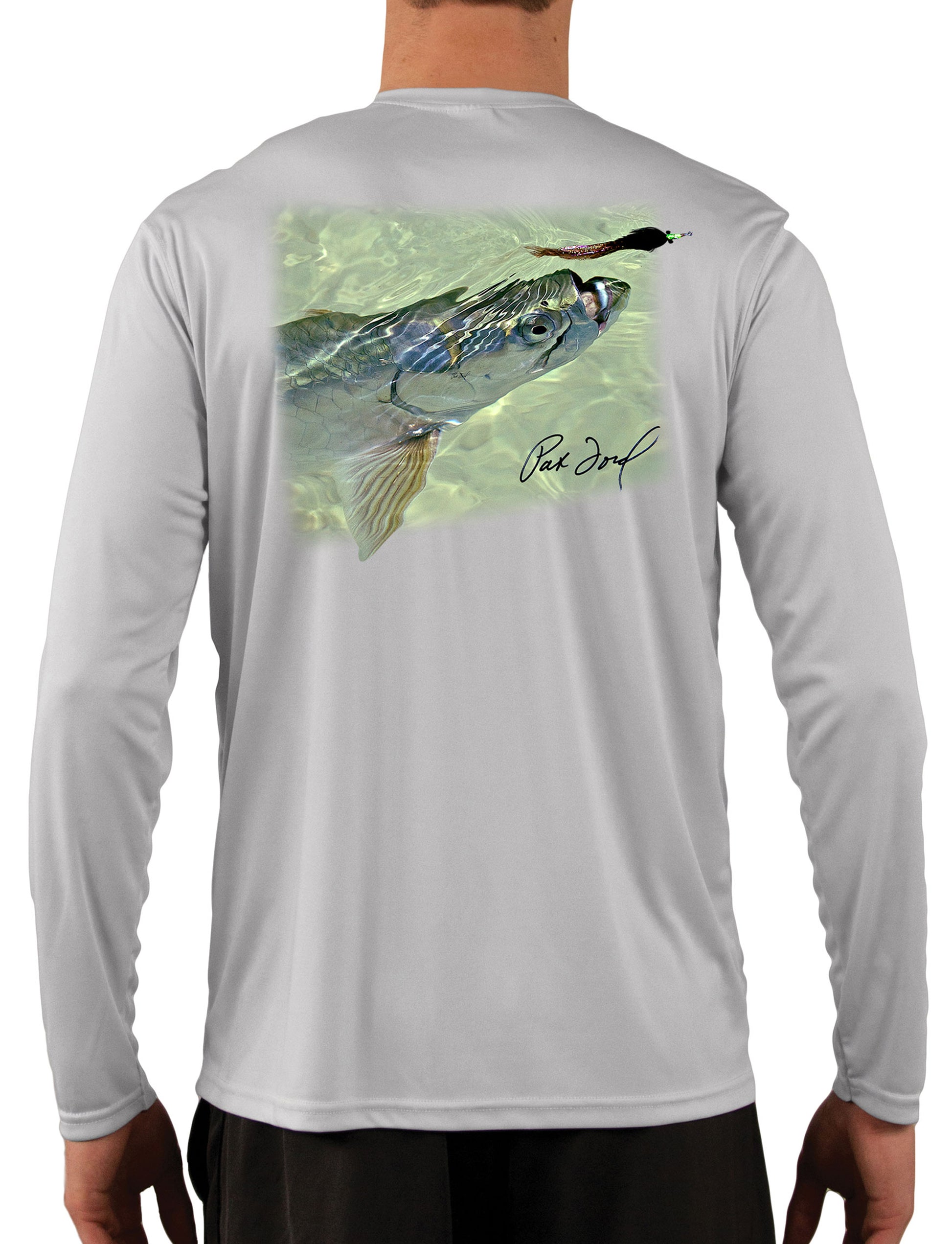 Tarpon Fly Fishing Shirt for Men by Pat Ford Large / Pearl Gray