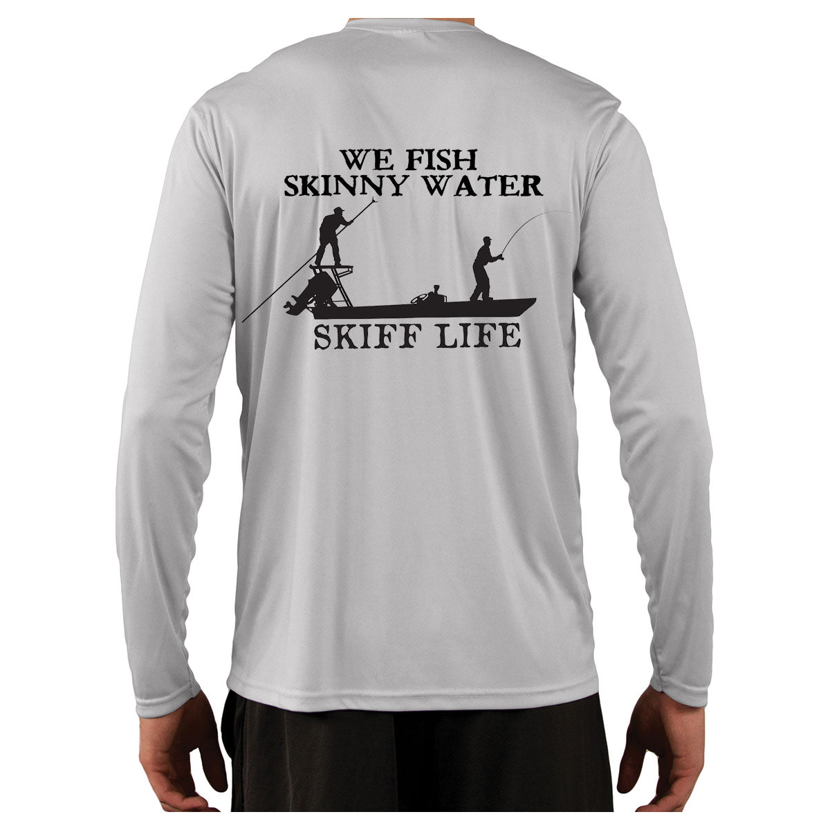 Fishing Shirt Poling Skiff with Skiff Life 3XL / Pearl Gray