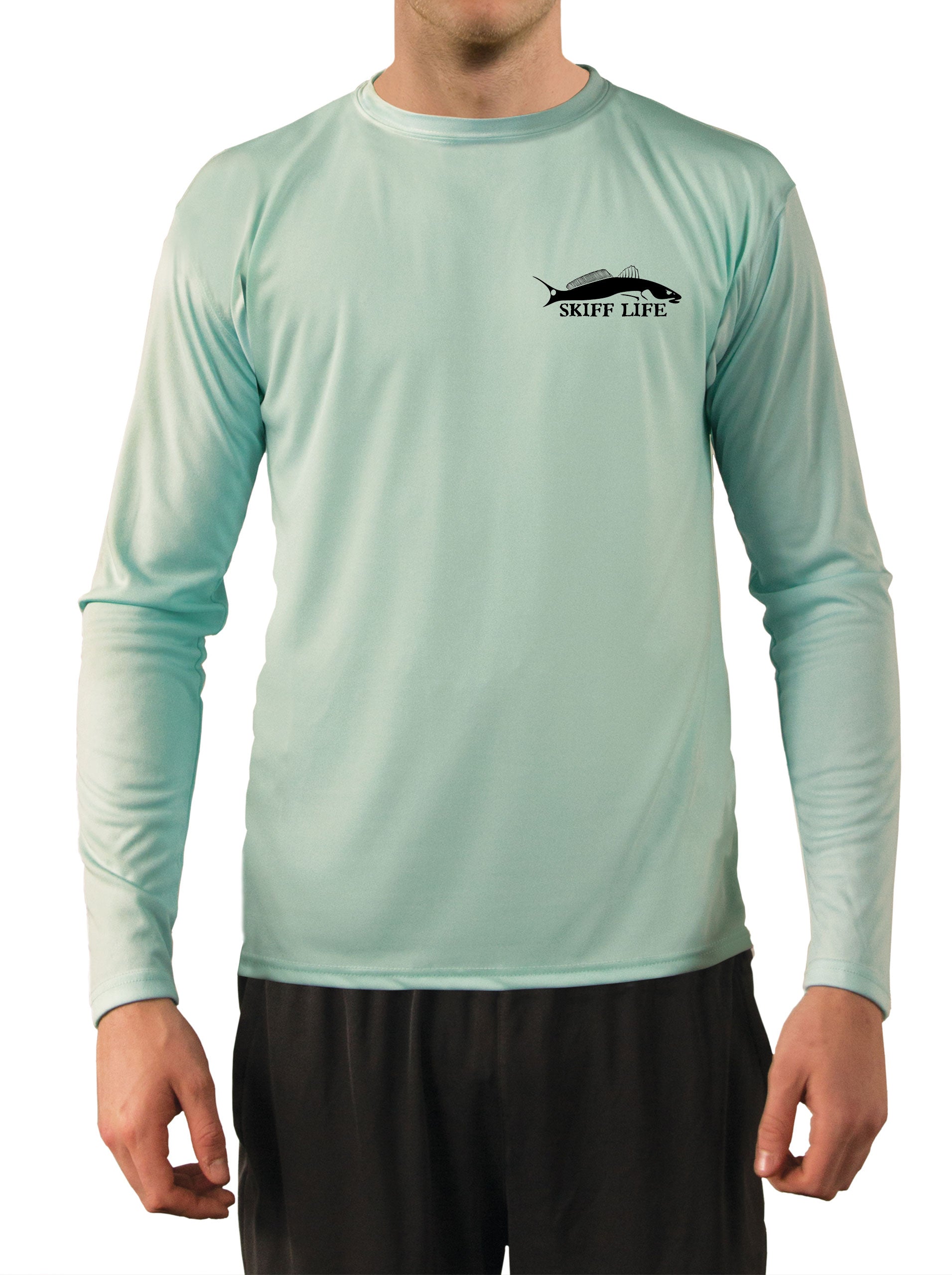 Flounder Fishing Shirts for Men Fluke - UV Protected +50 Sun Protection with Moisture Wicking Technology 4XL / Ice Blue