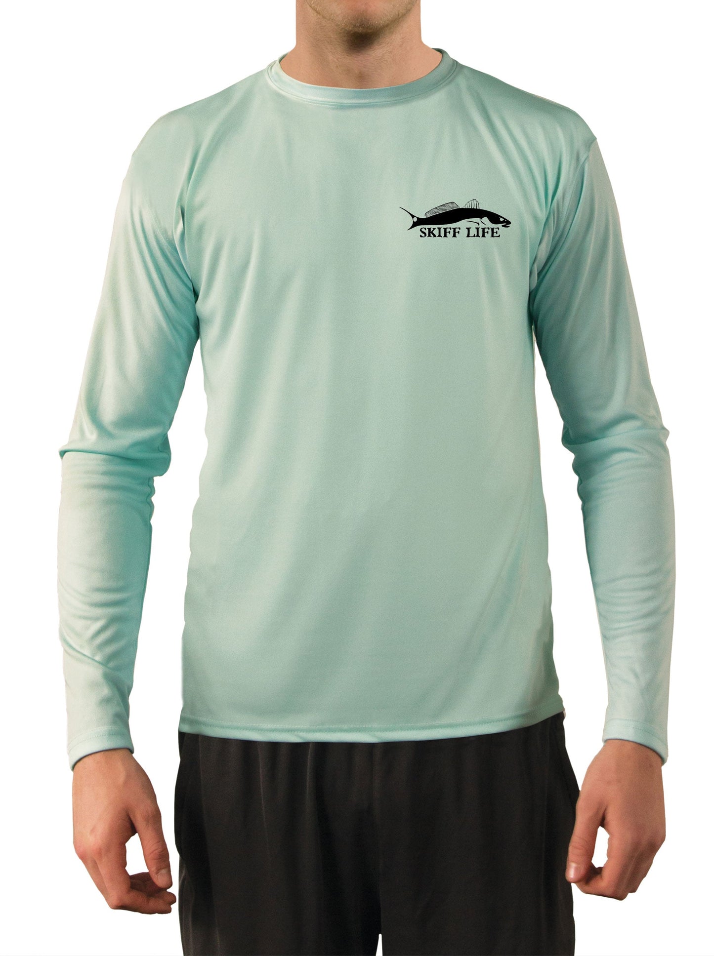 Big and Tall Mens Clothing - UV Protected Fishing t shirt +50 Sun Protection with Moisture Wicking Technology - Up to 4XL - Skiff Life