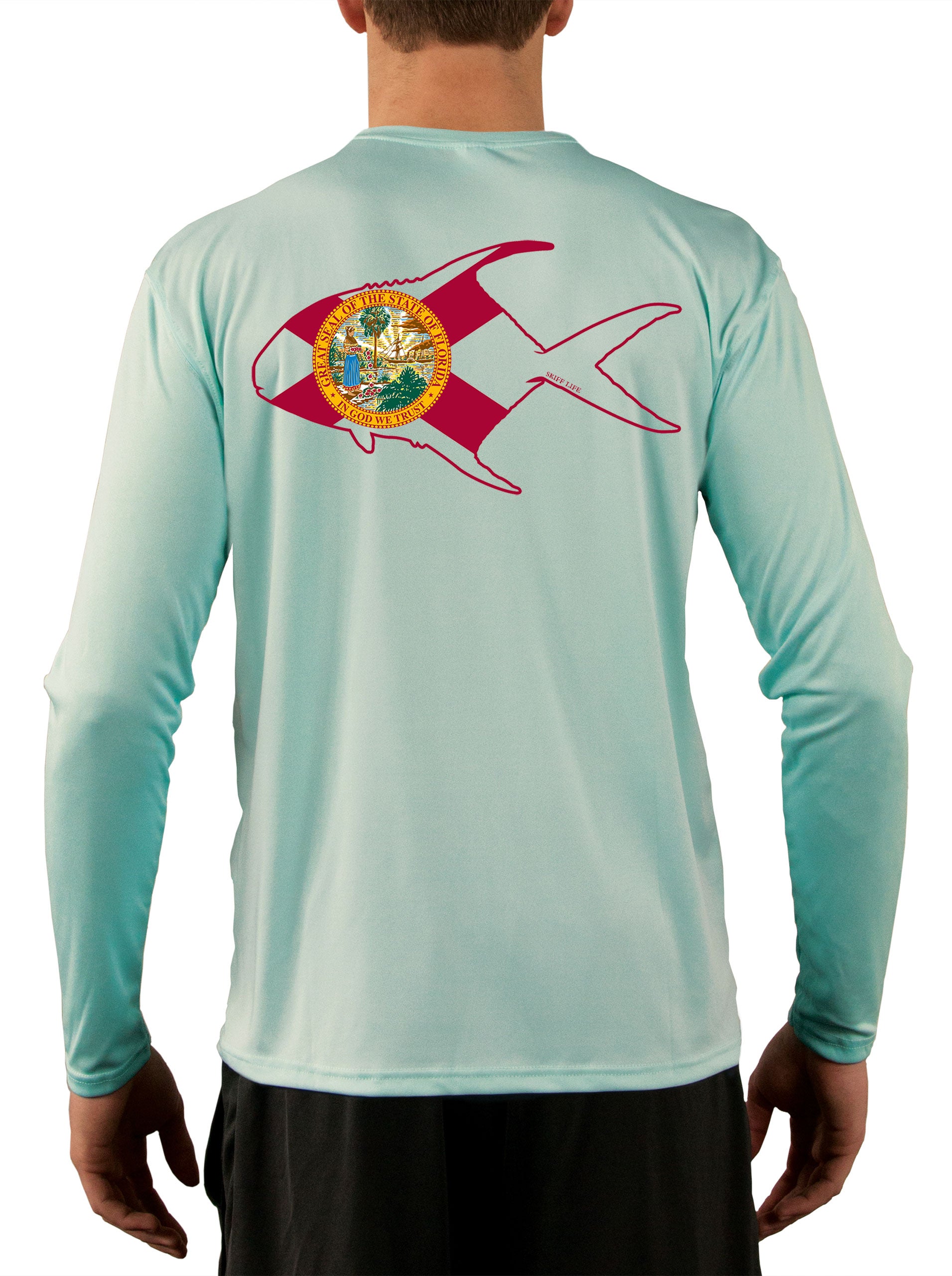 Florida State Flag Permit Florida Keys Fishing Shirts For Men - Skiff Life