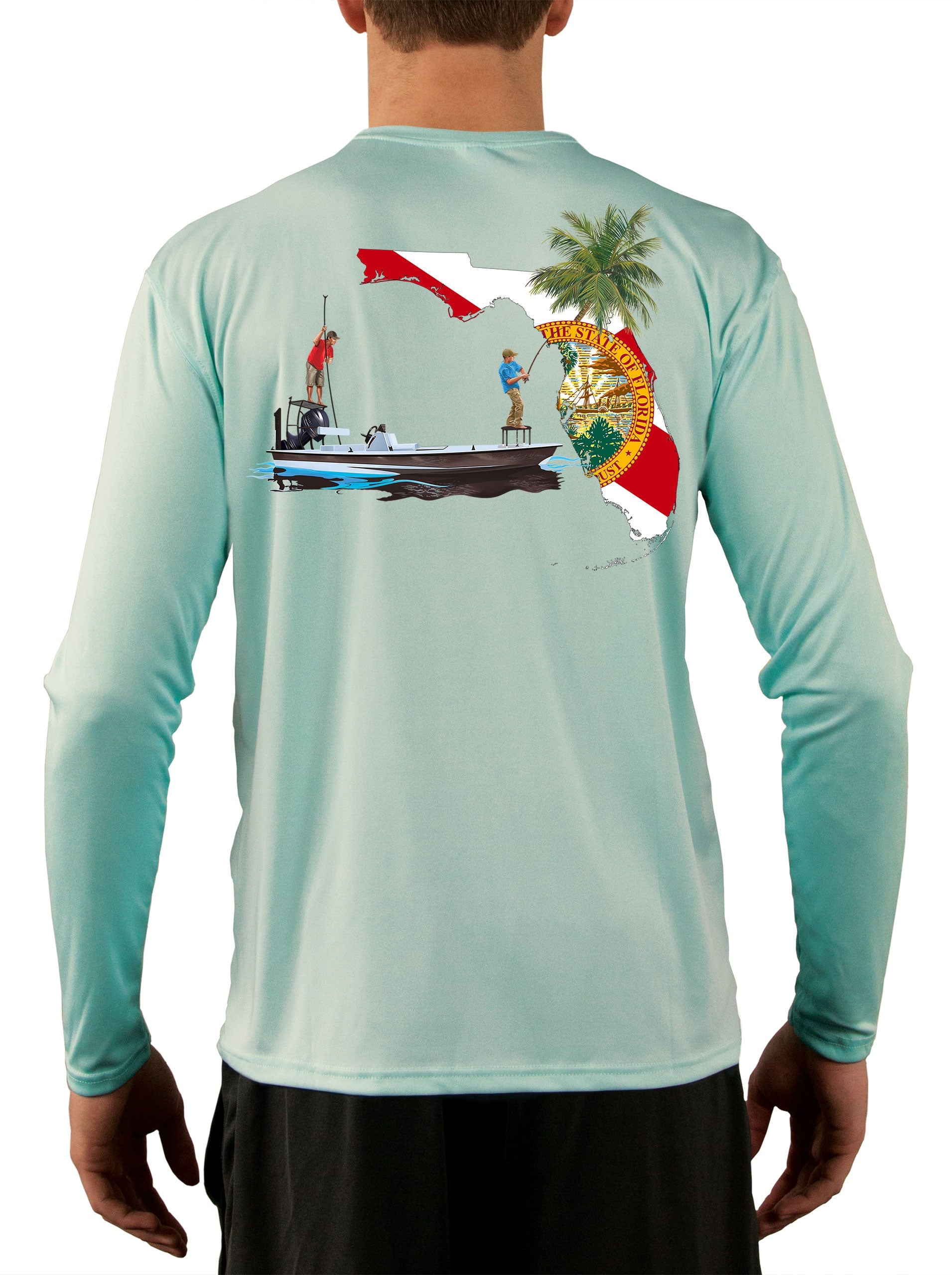 New Artwork] Poling Skiff Florida State Flag Fishing Shirts for Men – Skiff  Life