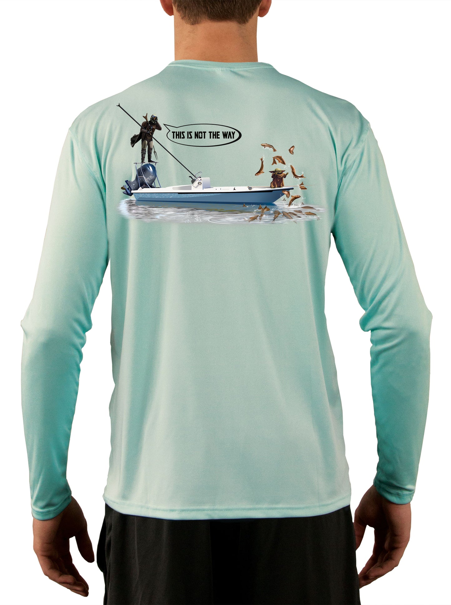 Mandalorian Grogu Baby Yoda Fishing Shirts For Men Star Wars Poling Skiff - Skiff Life