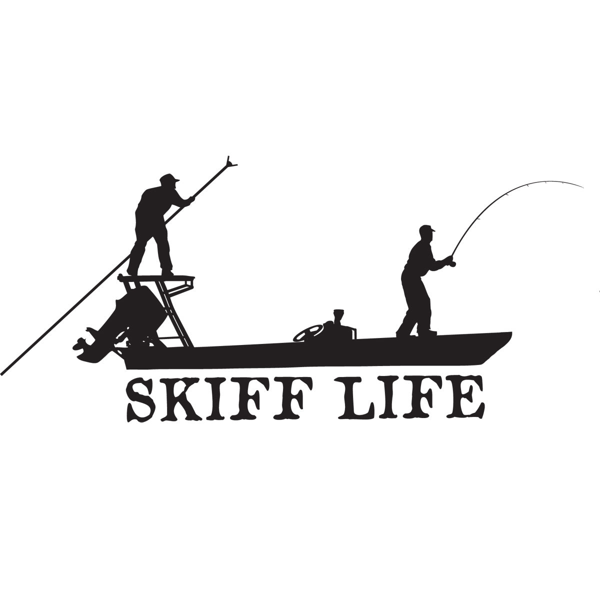 Poling Skiff Car Decal- Stickers for Truck Boat Coolers – Skiff Life
