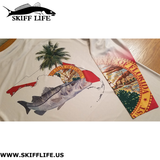 Snook Florida Fishing Shirt with FL State Flag Sleeve - Skiff Life