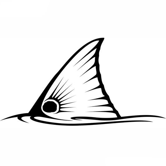 Redfish Tail Decal in Black by Skiff Life - Skiff Life