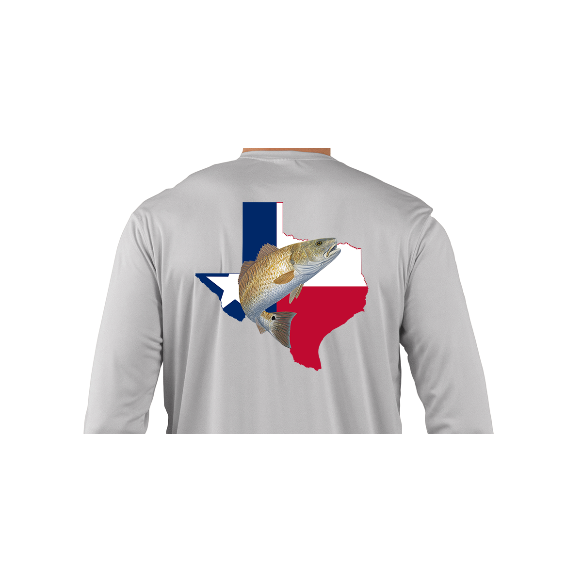 Texas Redfish Fishing Shirt with Flag Sleeve - Skiff Life