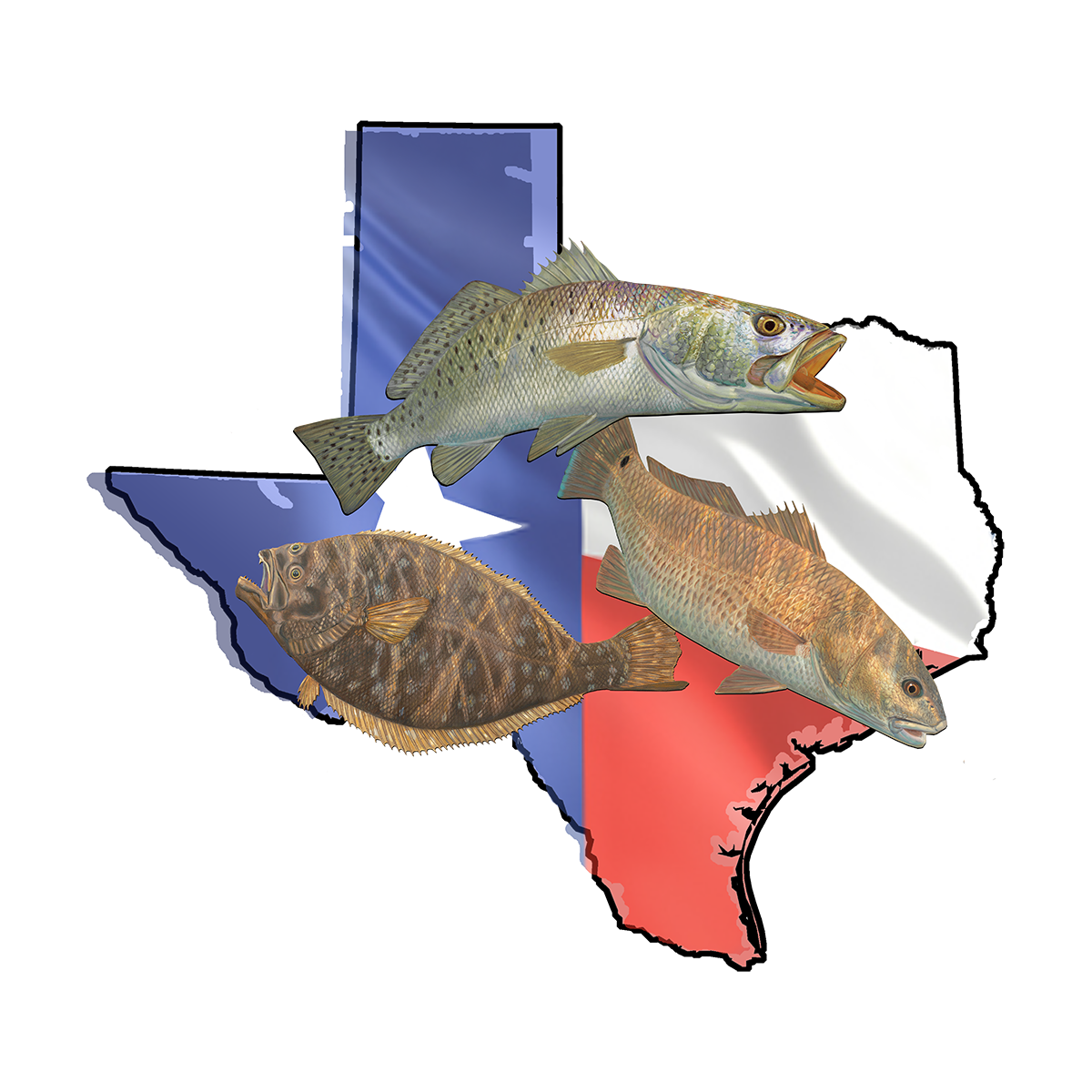 Texas Stickers Texas Slam with Fishing Decals - Skiff Life