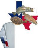 Fishing Shirt Texas Slam Texas State Flag with Optional Flag Sleeve - Skiff Life