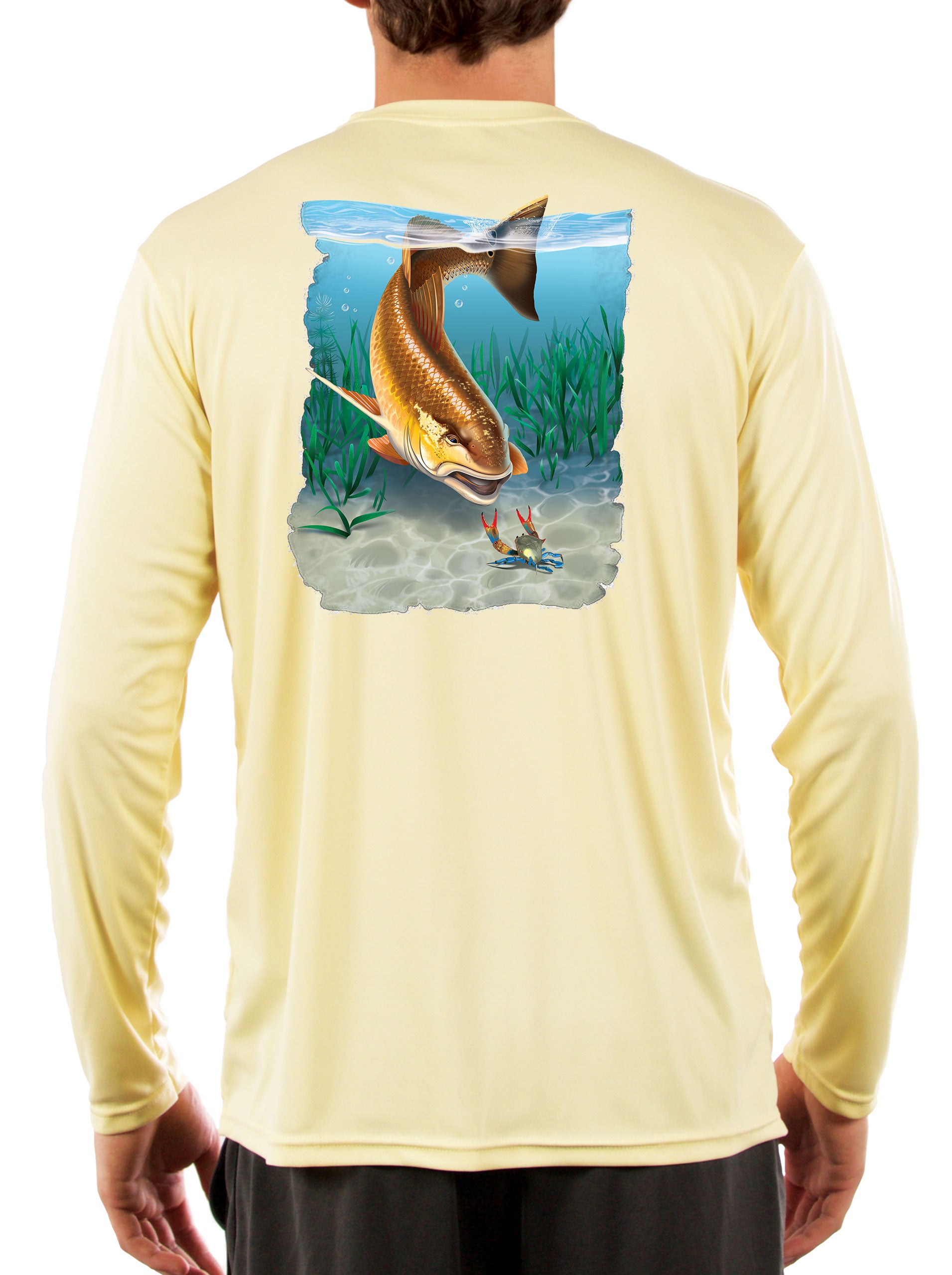 Redfish Men's Fishing Shirt Last Stand Blue Crab - Skiff Life