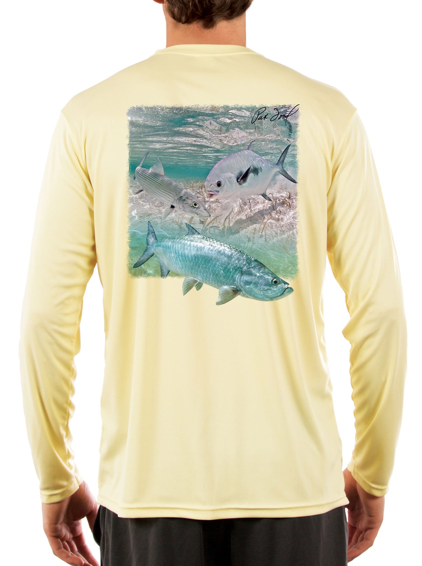 Pat Ford Key West Slam Tarpon Bonefish & Permit Fishing Shirt Small / Yellow