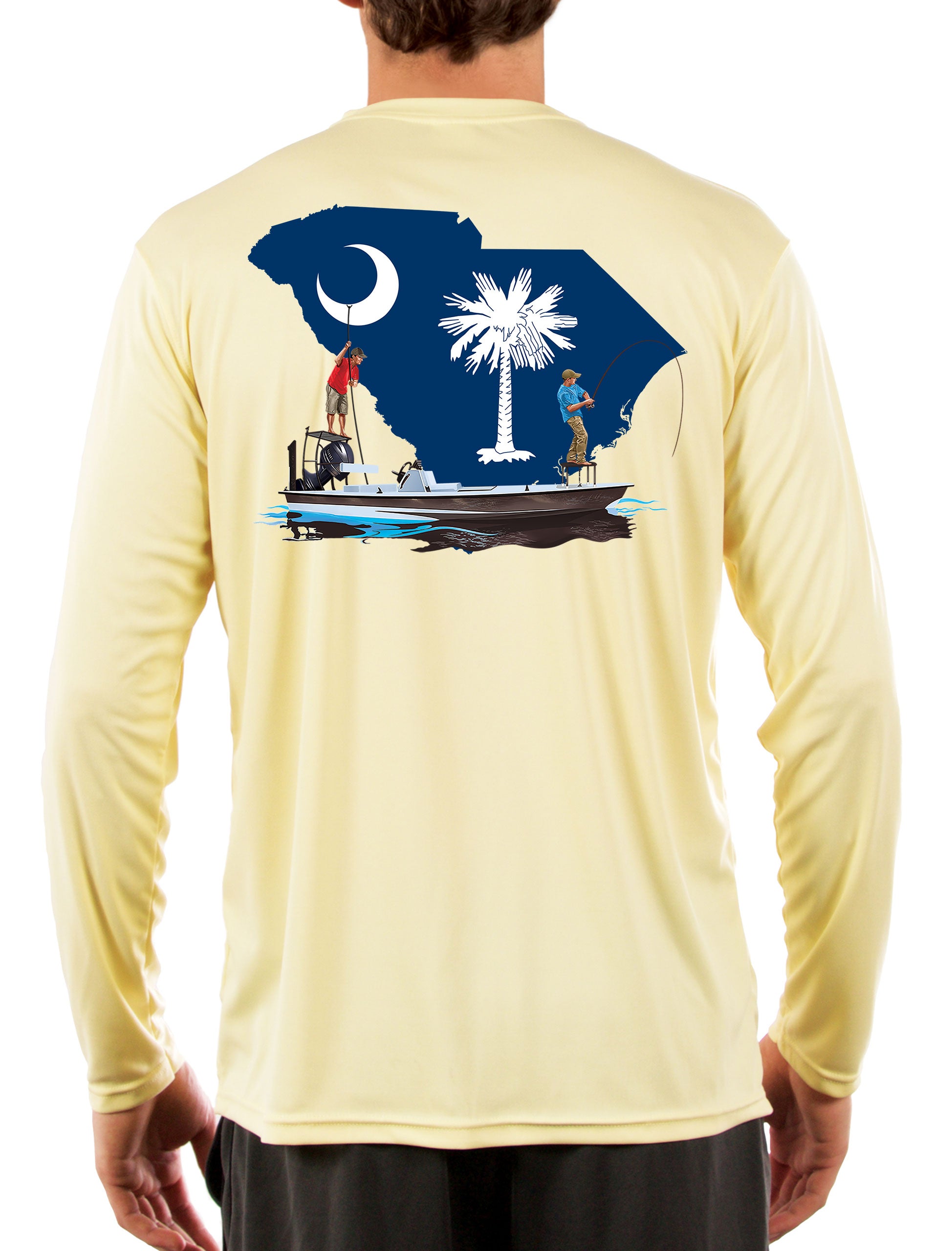 Fishing Shirt Poling Skiff South Carolina State Flag - Skiff Life