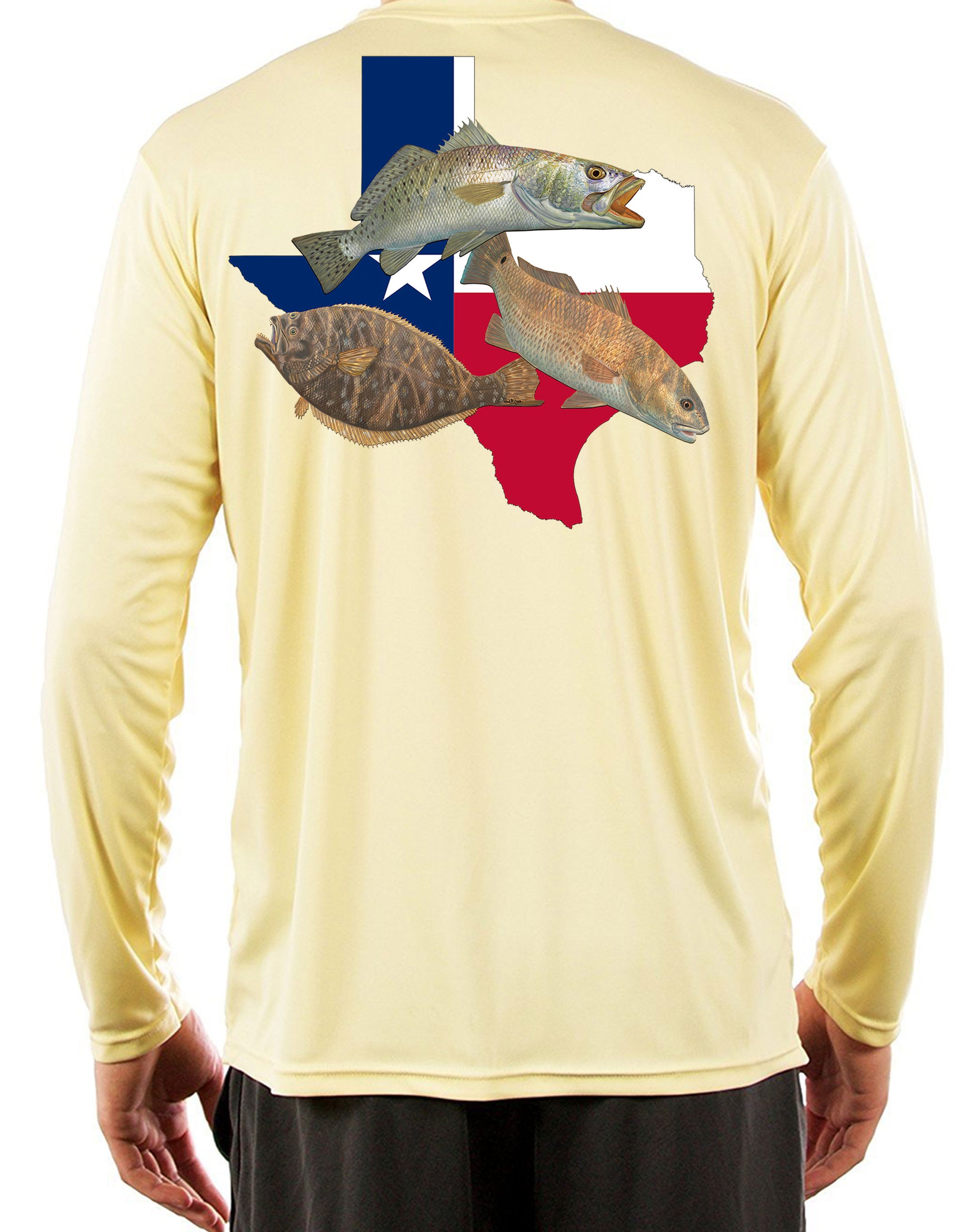 Fishing Shirt Texas Slam Texas State Flag with Optional Flag