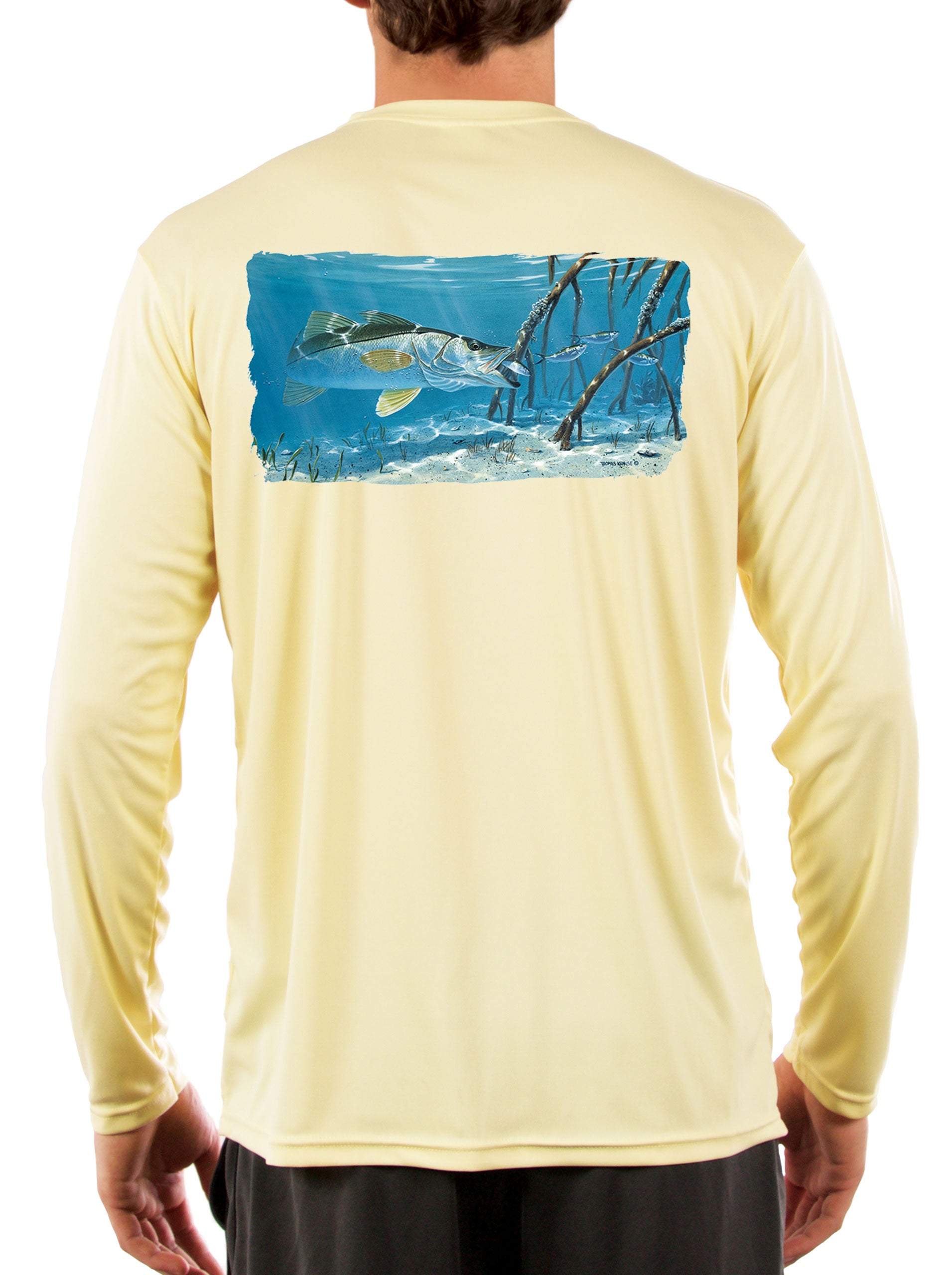 Mangrove Snook Fishing Shirts for Men with Optional Sleeve: Florida Flag or  Snook Scale