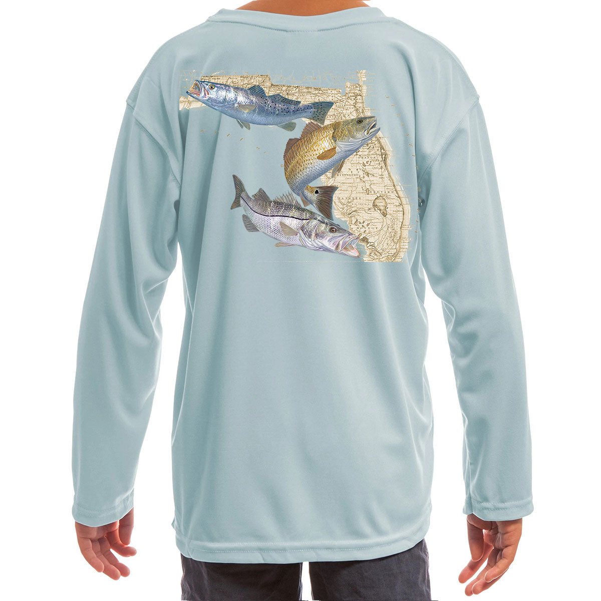 Camisas de pesca para jóvenes y niños: róbalo, gallineta nórdica y